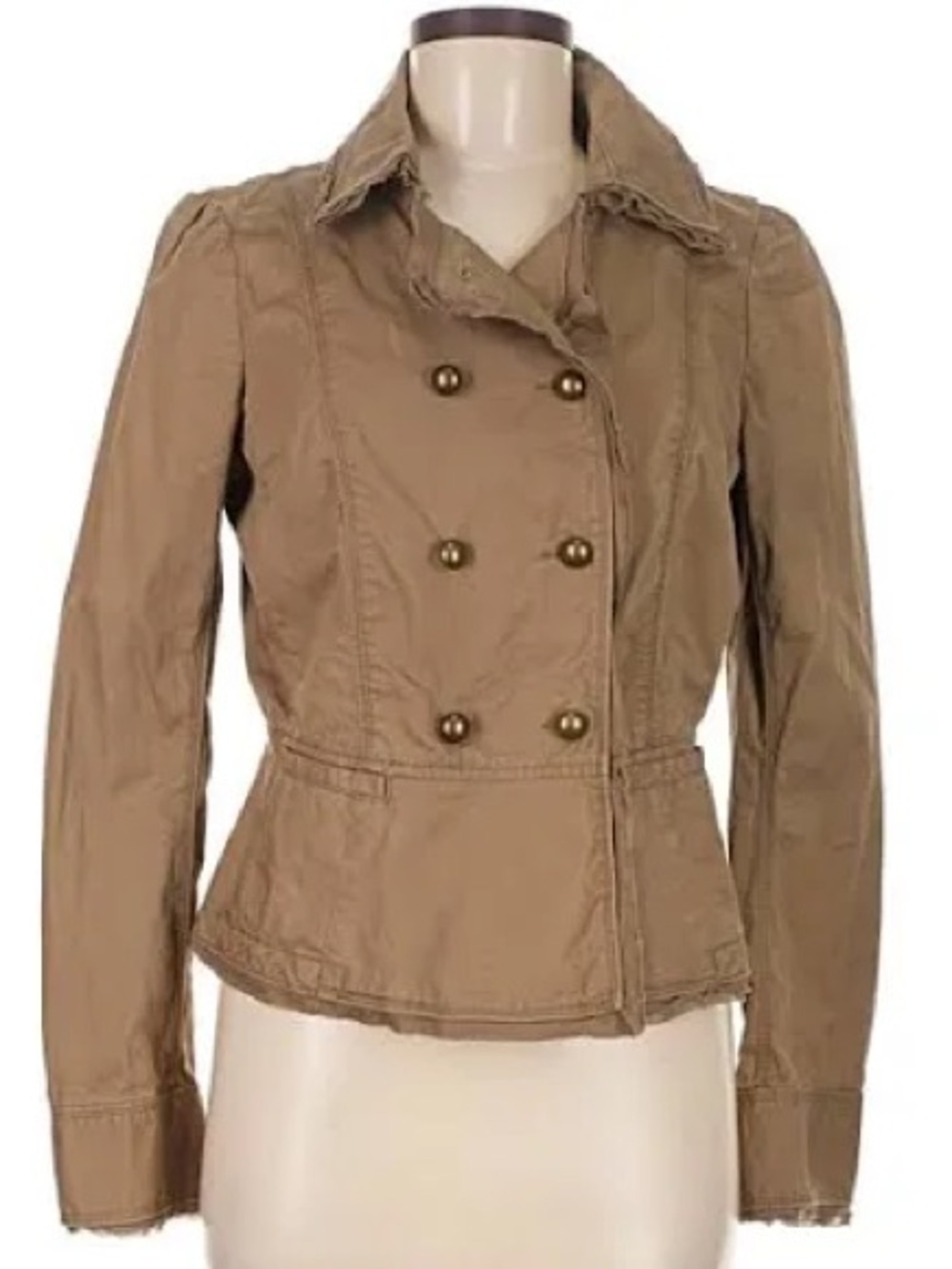 LOFT khaki Double-Breasted Utility Jacket women’s size 4 petite